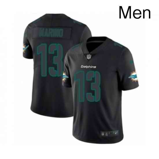 Mens Nike Miami Dolphins 13 Dan Marino Limited Black Rush Impact NFL Jersey